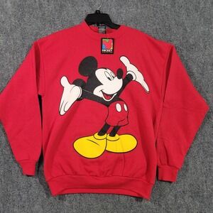 Vintage Disney Mickey Unlimited Sweatshirt Large Red Jerry Leigh Made In USA 90s